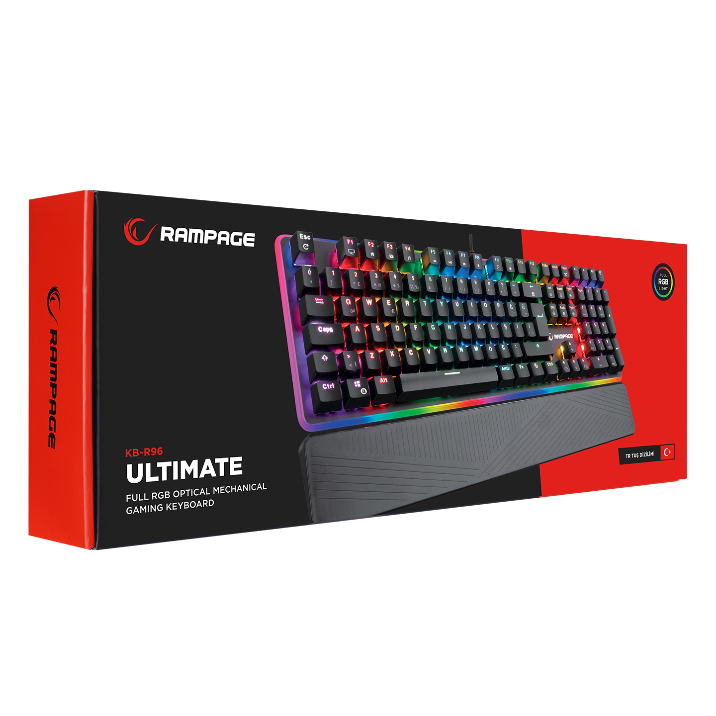 Rampage KB-R96 ULTIMATE Optical Switch Full RGB ve Metal Gövdeli Su Geçirmez Gaming Oyuncu Mekanik Klavye